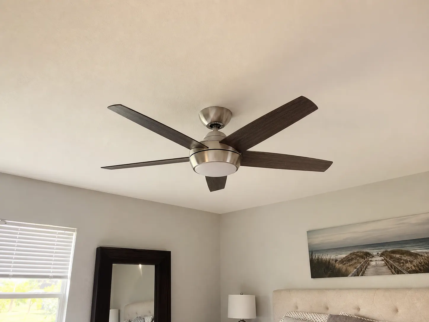 New ceiling fan installed in a bedroom